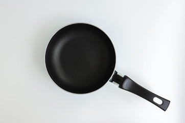 Black mini pan on the isolated white background