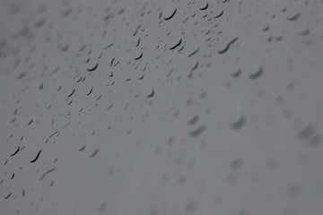 raindrops falling on the glass of a window