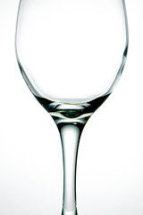 Close up wine glass on isolated white screen