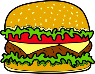 Hamburger fast food background cartoon art wallpaper