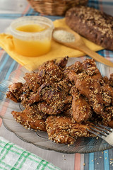 chicken fillet with honey and sesame