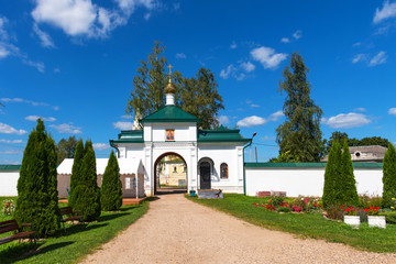 Fototapeta na wymiar Resurrection monastery in Uglich. Golden Ring of Russia. Voskresensky monastery on summer day.