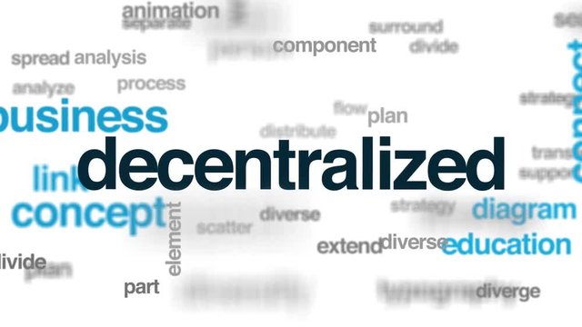 Decentralized animated word cloud. Kinetic typography.