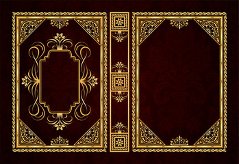 Vector classical book cover. Decorative vintage frame or border to be printed on the covers of books. Drawn by the standard size. Color can be changed in a few mouse clicks