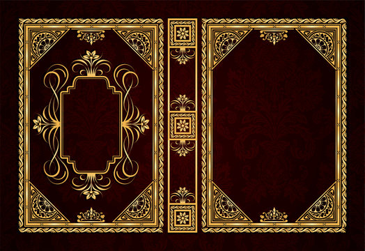 Vector classical book cover. Decorative vintage frame or border to be printed on the covers of books. Drawn by the standard size. Color can be changed in a few mouse clicks