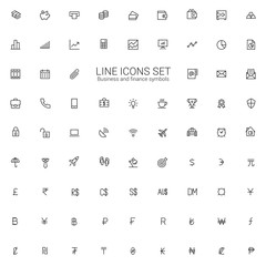 Business and finance web line icon set