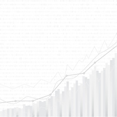 abstract financial chart with uptrend line graph in stock market on grey background vector design