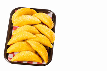 Delicious empanadas - Colombian cuisine. White background