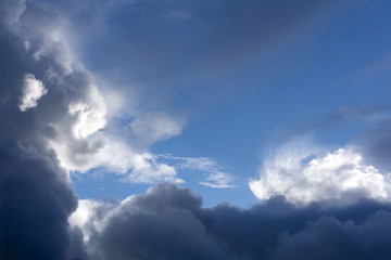 Sunrise with sunshine sky with clouds and sun in the sky.