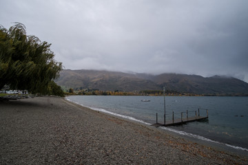 cloudy day around Wanaka lake