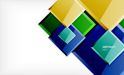 Geometric abstract background, modern square design