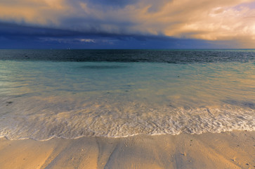 evening scene on ocean shore