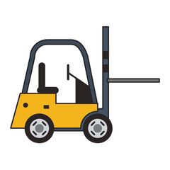 Forklift cargo vehicle sideview