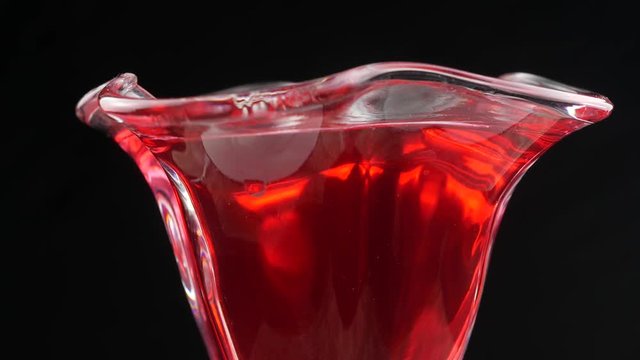 Tasty red jelly in bowl. red substance in a glass bowl
