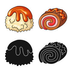 Isolated object of confectionery and culinary icon. Collection of confectionery and product stock vector illustration.