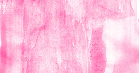 Abstract watercolor background hand-drawn on paper. Volumetric smoke elements. Pink color. For design, web, card, text, decoration, surfaces.