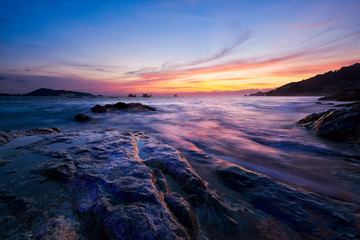 Scene of beautiful sunset at Kalim beach,