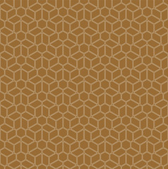 Simple seamless geometric ornament .Average thickness lines.Golden color.