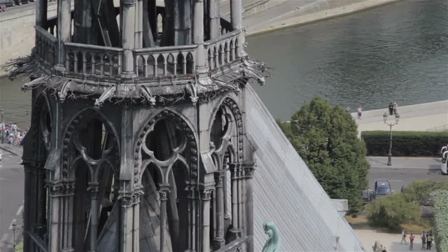 Steeple Notre-Dame de Paris, France, Cathedral, Gargoyle,