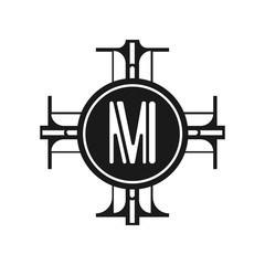 Art Deco Modern monogram