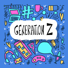 Generation z poster. Vector concept illustration.