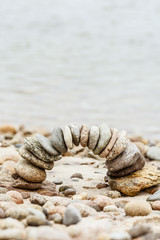 Creative rock formations on the beach