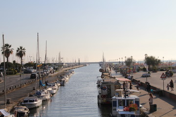 view of the sea channel in Viareggio