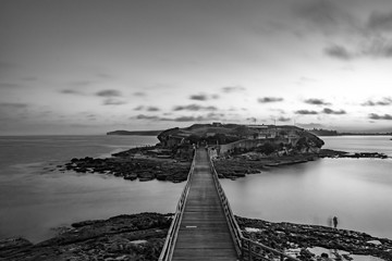 small island at sunset