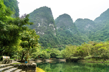 Fototapeta na wymiar Trang An Scenic Landscape Complex in Vietnam