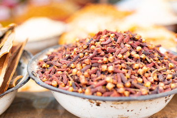 Clove on Indian Spicy Market with nice blurry background