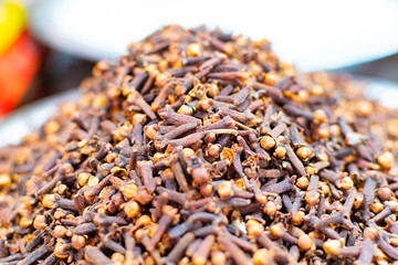 Clove on Indian Spicy Market with nice blurry background