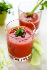 Tomato juice in a glass
