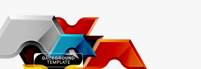 Techno geometric shapes abstract banner design
