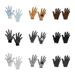 Fototapeta premium Vector illustration of silhouette and safety logo. Set of silhouette and comfort vector icon for stock.