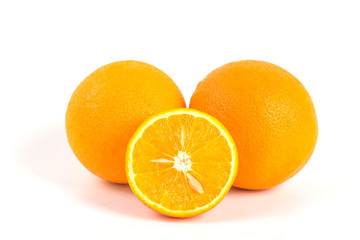 fresh orange on white background