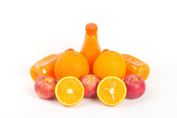 fresh fruits on white background