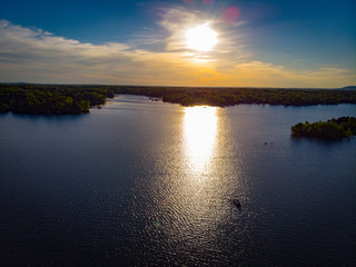 Fototapeta na wymiar Boating Sunset