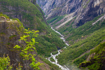 Falls in mountains of Norway