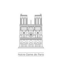 Notre Dame Cathedral line drawing