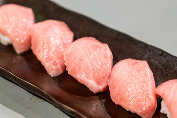 Tuna sushi or Otoro sushi