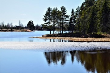 Volga river after winter