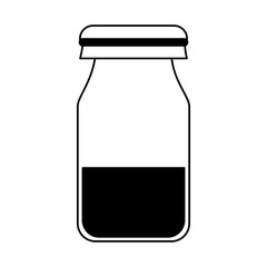 Juice glass bottle isolated black and white