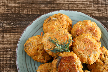 Useful chickpea patties on a plate