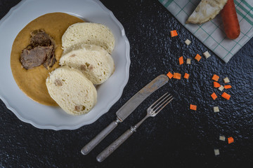 Czech Beef tenderloin and cream sauce