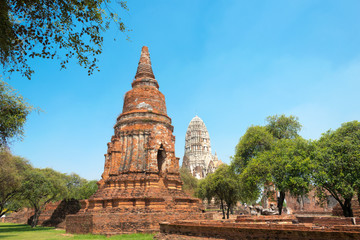 Fototapeta premium Ayutthaya, Thailand - Apr 10 2018: WAT RATCHABURANA in Ayutthaya, Thailand. It is part of the World Heritage Site - Historic City of Ayutthaya.