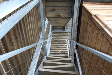 Treppe des Turms auf der Insel Schwanau in der Schweiz