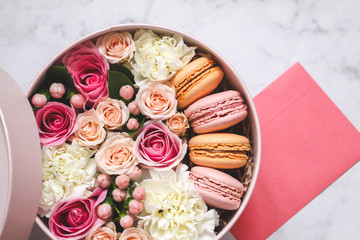 French almond cookies in a flower box