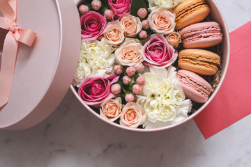 French almond cookies in a flower box