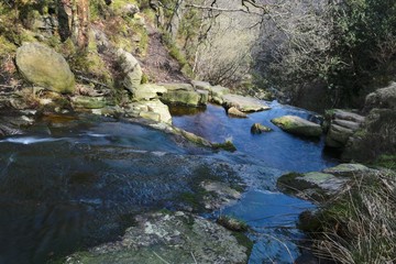 Fototapeta na wymiar Middle Black Clough Waterfalls, Peak District 