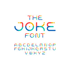 Colorful font. Playful alphabet. Modern vector funny typeface